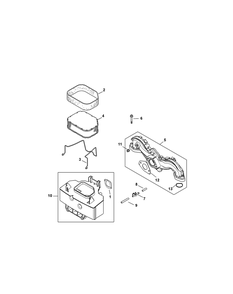 Kohler Sv715-3029 Air Intake And Filtration Diagram and Parts List for Z-FORCES48 (17AF5BHB-17AF5BHB010-17AF5BHB056-17AF5BHB210)(2011) Cub Cadet Lawn Tractor